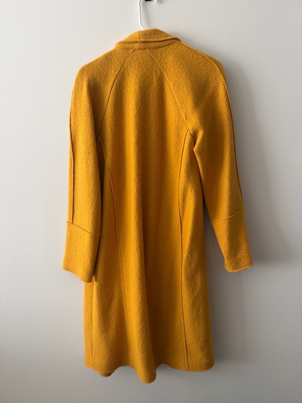 Tahari Golden Yellow Open-Front Draped Coat - Picture 3 of 3